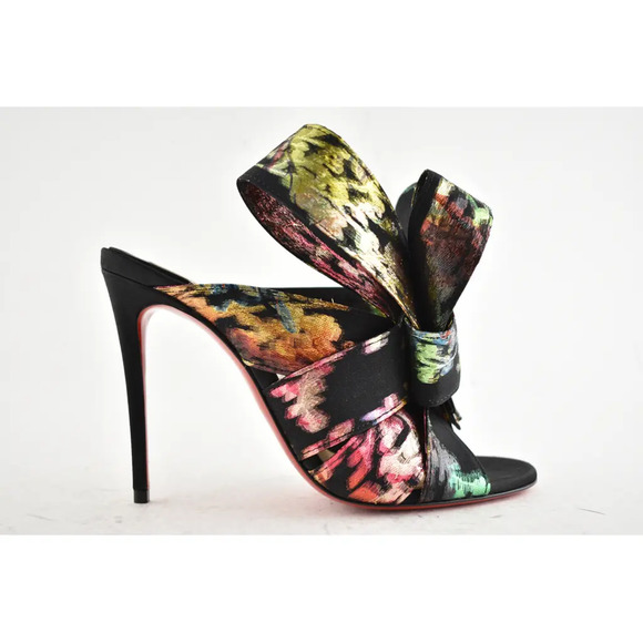 Christian Louboutin Samouraissa 100 Black Backless Sandal Mule Heel Pump 36.5 - Picture 2 of 10